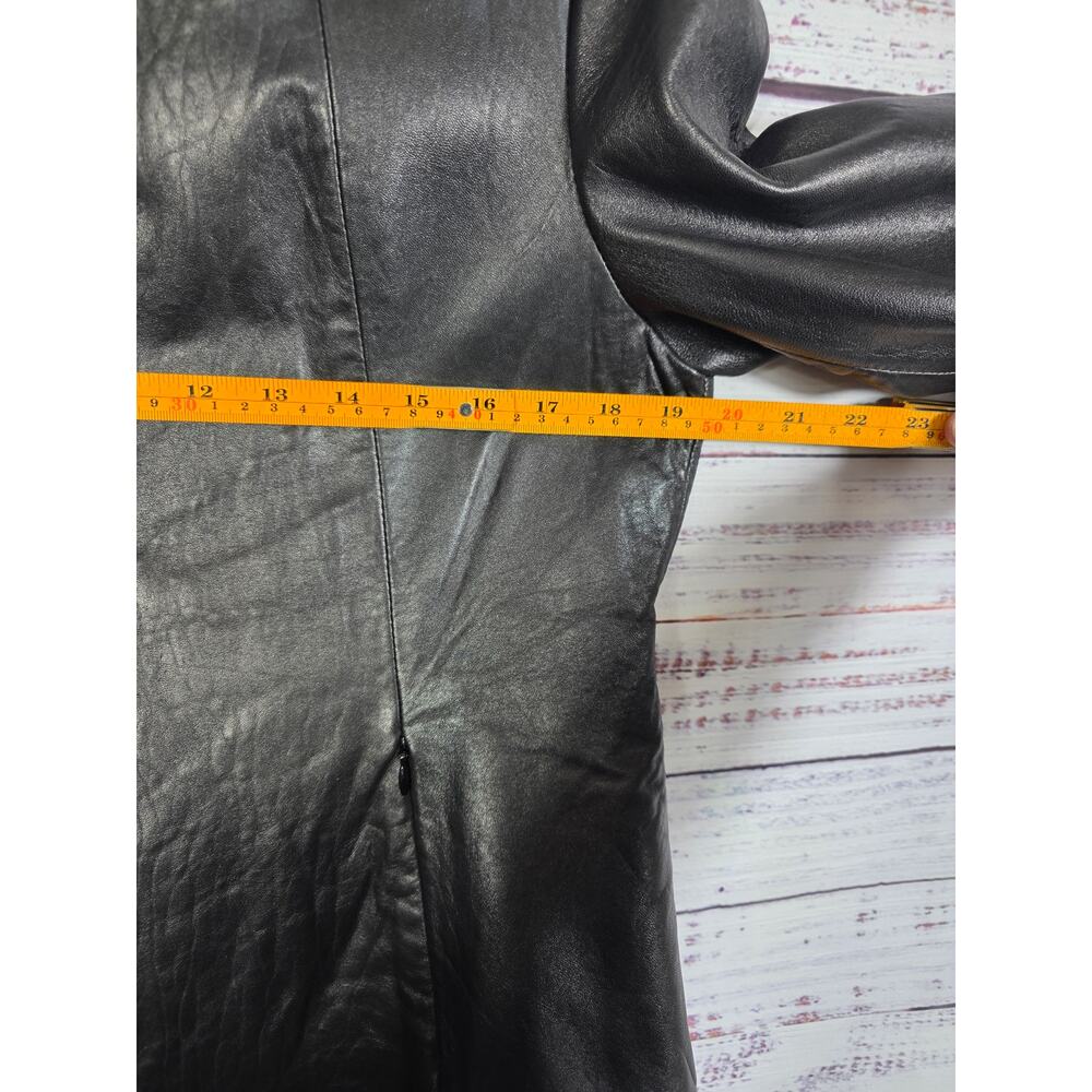 Excelled Collection Women's Black Genuine Leather Jacket Size Large Zip Front - Picture 3 of 5